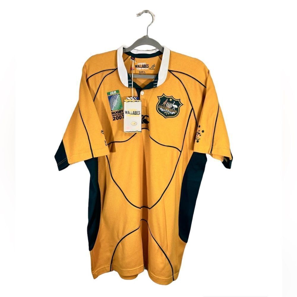 NWT Rugby Australia World Cup 2007 Yellow Shirt Jersey Size L